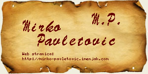 Mirko Pavletović vizit kartica